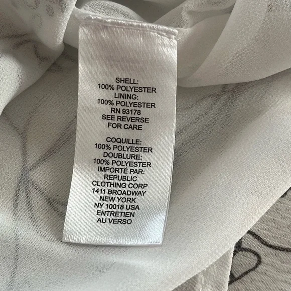 T Tahari Floral Cap Sleeve Top - Black and White Polyester, Women’s Size Large - Picture 11 of 16